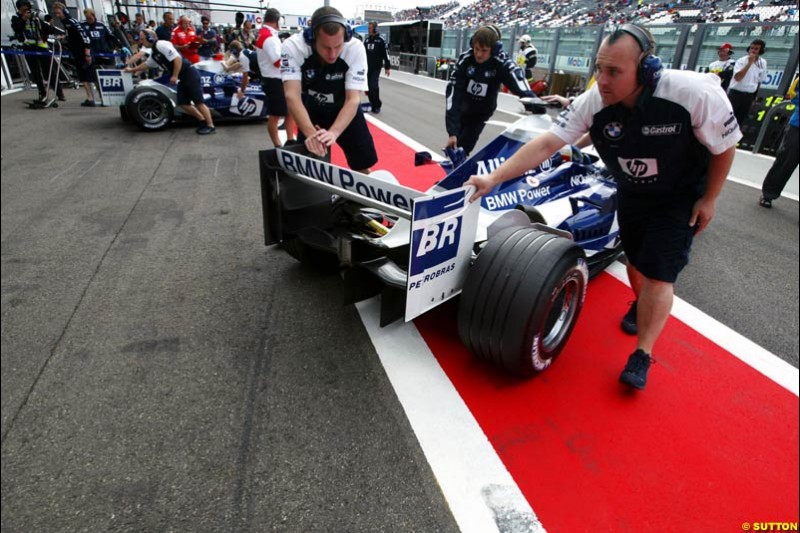 Saturday practice and qualifying for the French Grand Prix. Magny Cours, France. July 3rd 2004.