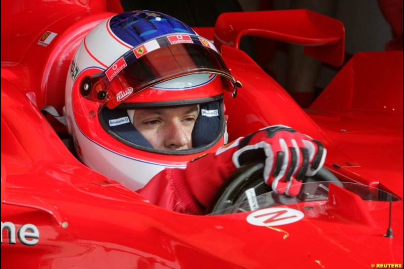 Rubens Barrichello. Saturday practice for the French Grand Prix. Magny Cours, France. July 3rd 2004.