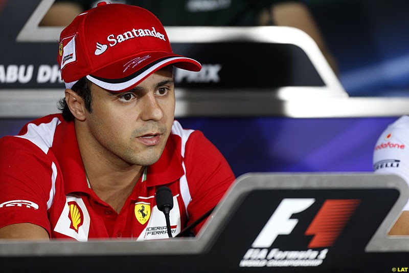 Felipe Massa, Ferrari, Formula One World Championship, Round 18, Abu Dhabi Grand Prix, Yas Marina Circuit, United Arab Emirates. Thursday 1 November 2012.
