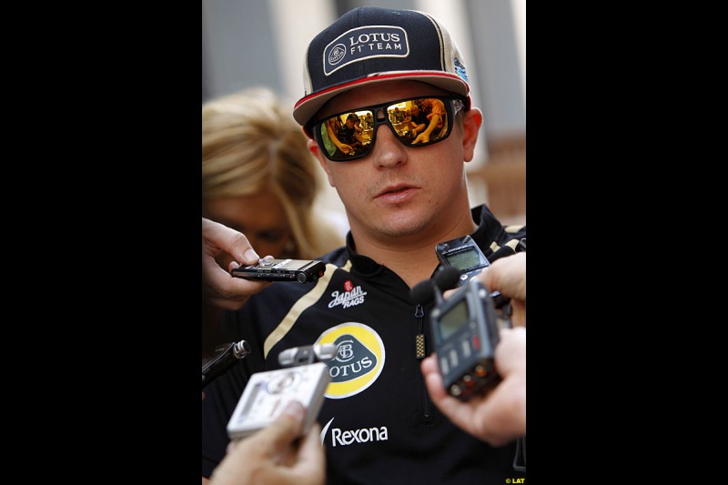 Kimi Raikkonen, Lotus F1 Team, Formula One World Championship, Round 18, Abu Dhabi Grand Prix, Yas Marina Circuit, United Arab Emirates. Thursday 1 November 2012.