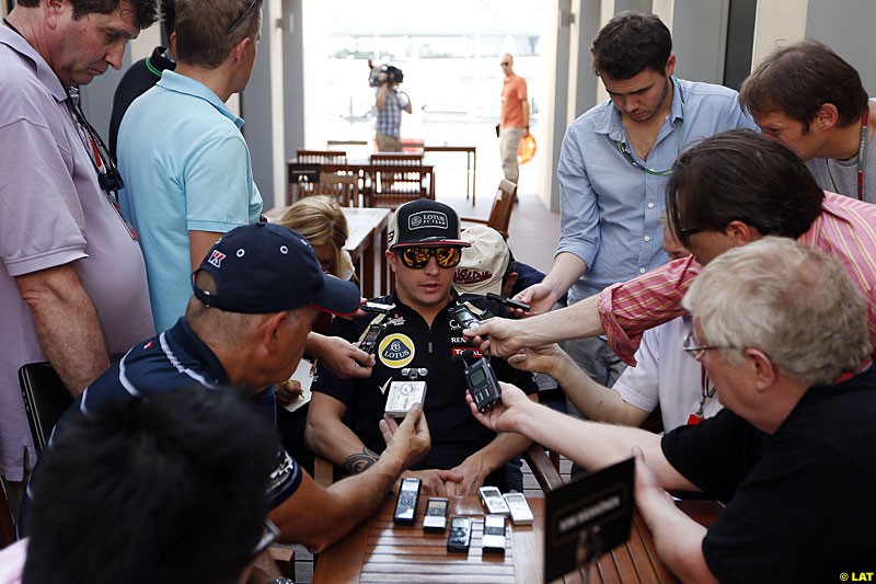 Kimi Raikkonen, Lotus F1 Team, Formula One World Championship, Round 18, Abu Dhabi Grand Prix, Yas Marina Circuit, United Arab Emirates. Thursday 1 November 2012.
