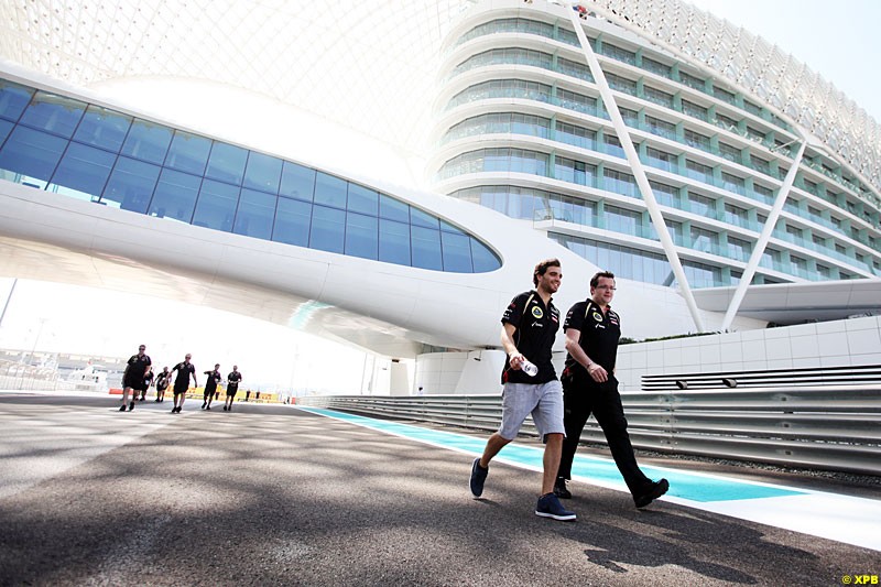 Jerome d'Ambrosio, Lotus F1 Team, Formula One World Championship, Round 18, Abu Dhabi Grand Prix, Yas Marina Circuit, United Arab Emirates. Thursday 1 November 2012.