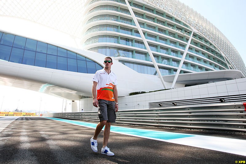 Paul di Resta, Force India F1, Formula One World Championship, Round 18, Abu Dhabi Grand Prix, Yas Marina Circuit, United Arab Emirates. Thursday 1 November 2012.