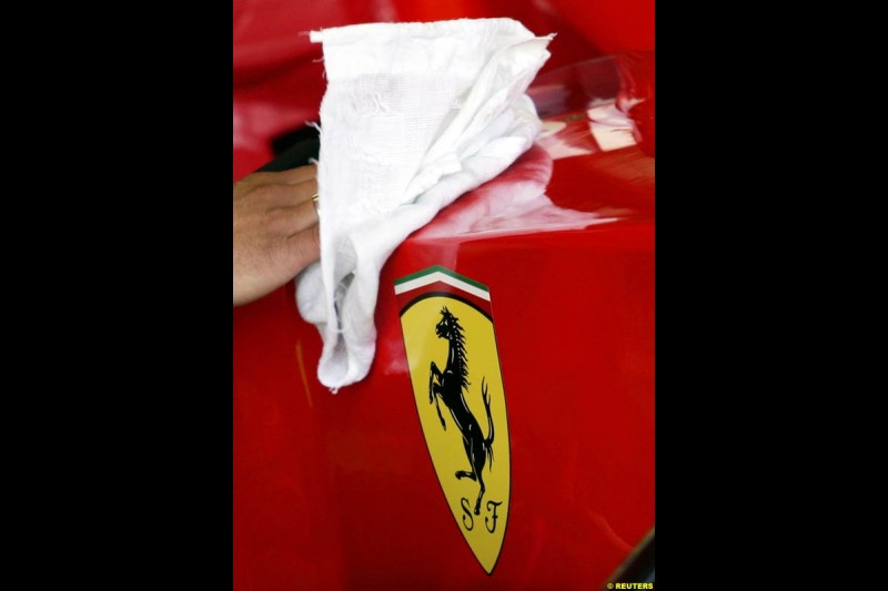 Ferrari. Friday practice for the British Grand Prix. Silverstone, England. July 9th 2004.