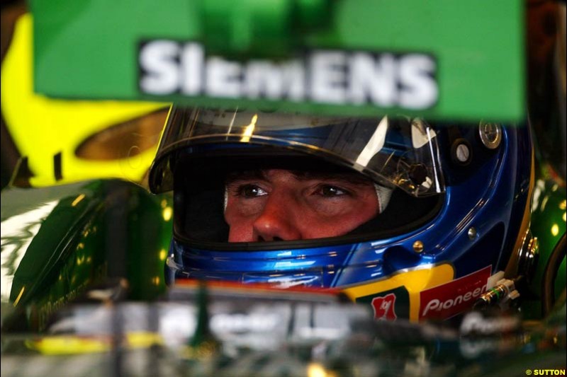 Bjorn Wirdheim, Jaguar, British GP, Friday July 9th, 2004.