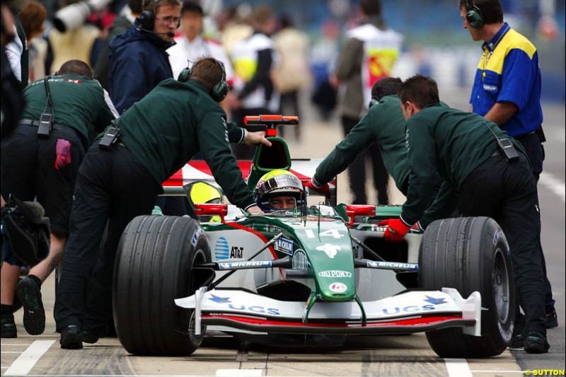 Mark Webber, Jaguar, British GP, Friday July 9th, 2004.