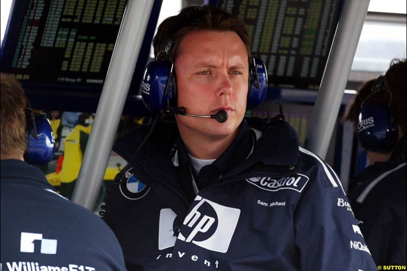 Sam Michael, BMW-Williams, British GP, Friday July 9th, 2004.