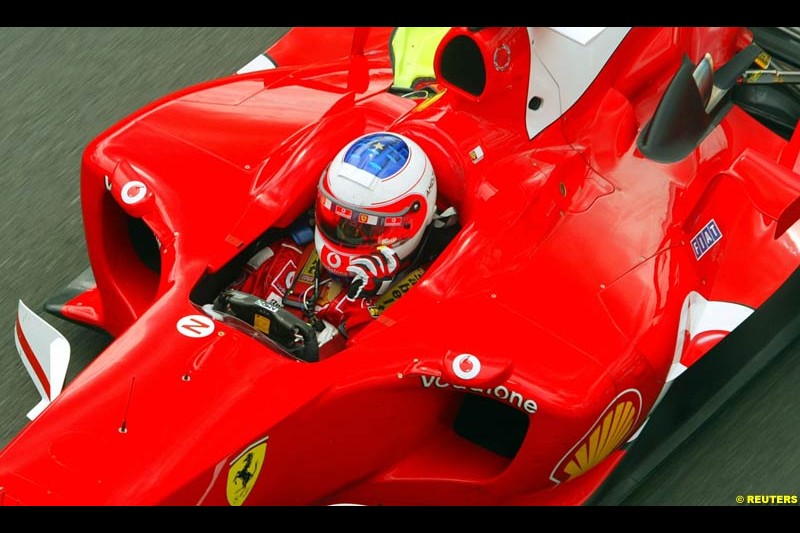 Rubens Barrichello, Ferrari, British GP, Friday July 9th, 2004.