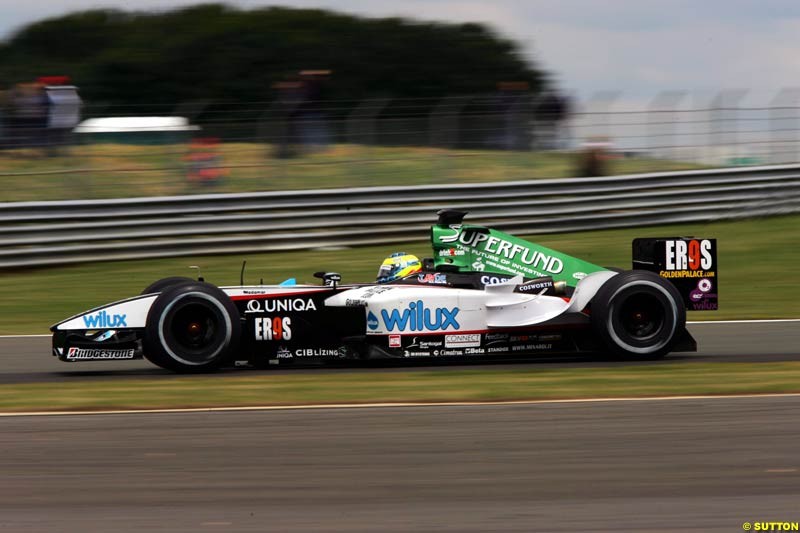 Zsolt Baumgartner, Minardi-Cosworth, British GP, Friday July 9th, 2004.