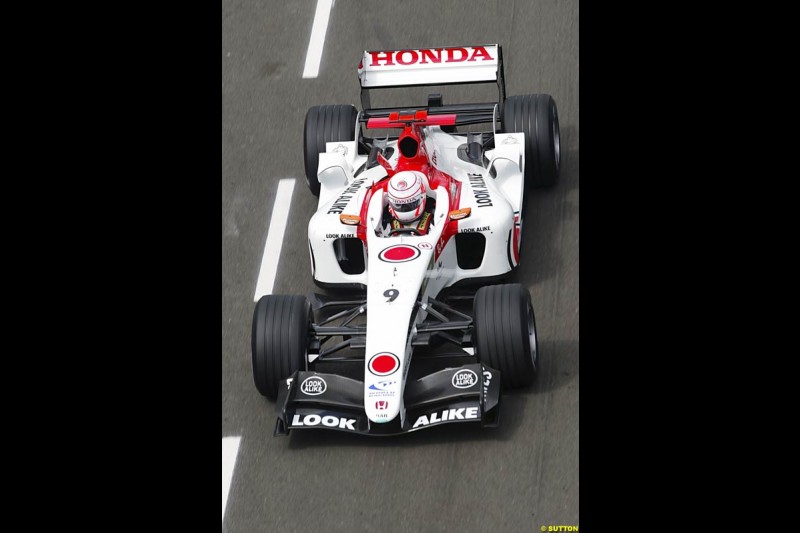 Jenson Button, BAR-Honda, British GP, Friday July 9th, 2004.