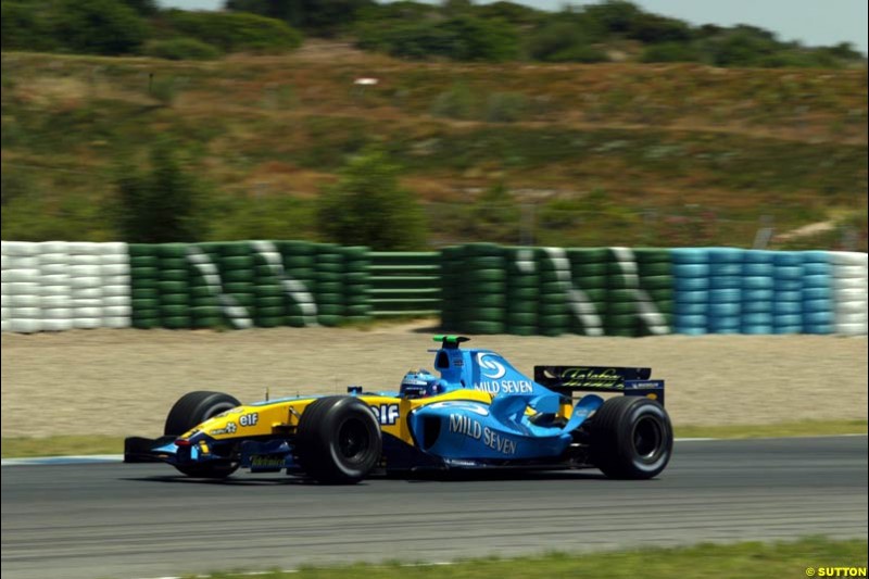 Franck Montagny, Renault, Jerez testing, Friday July 16th, 2004.