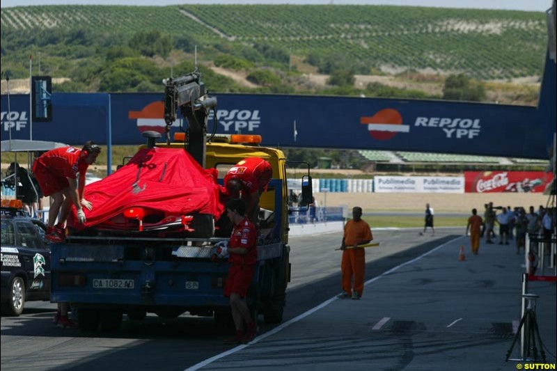 Ferrari, Jerez testing, Thursday July 15th, 2004.