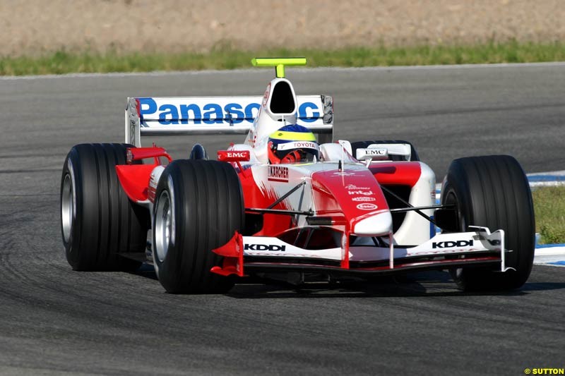 Ricardo Zonta, Toyota, Jerez testing, Thursday July 15th, 2004.