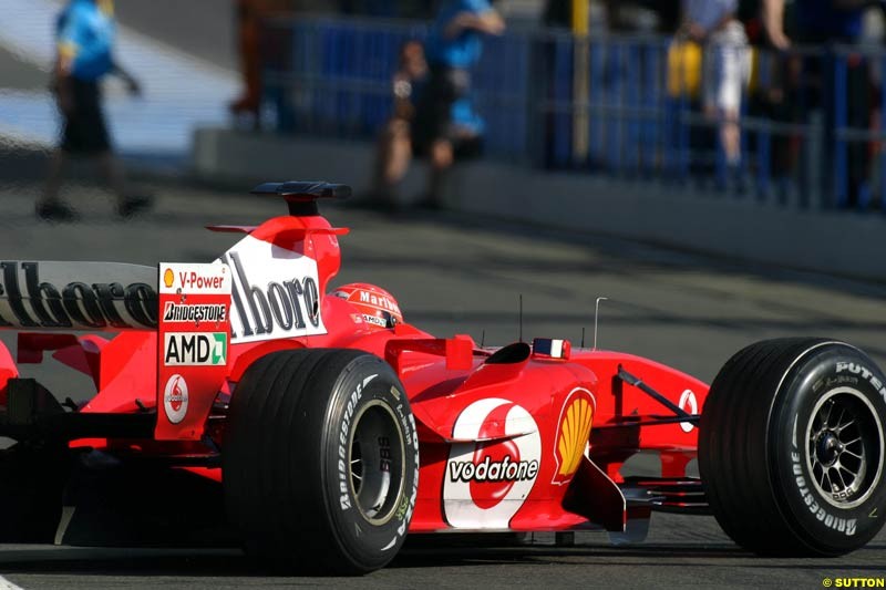 Ferrari, Jerez testing, Thursday July 15th, 2004.