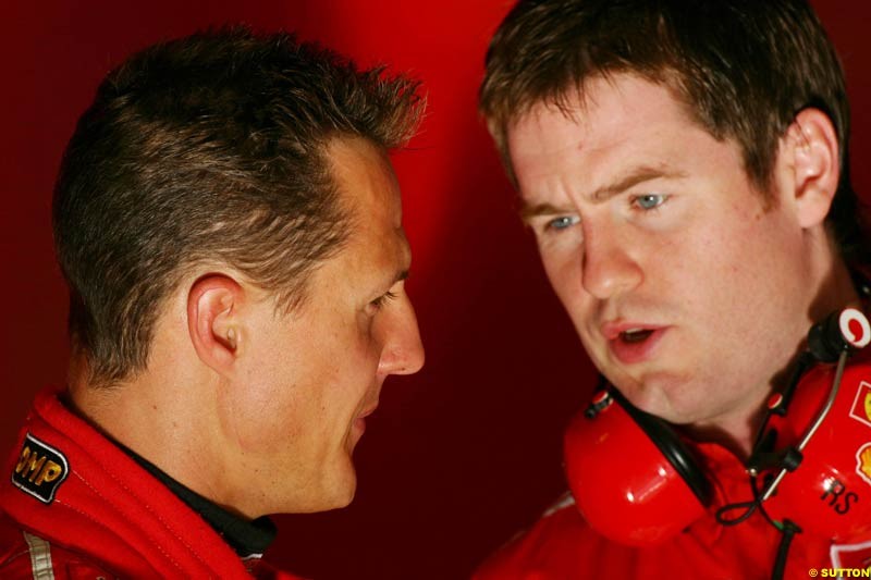 Michael Schumacher, Jerez testing, Thursday July 15th, 2004.