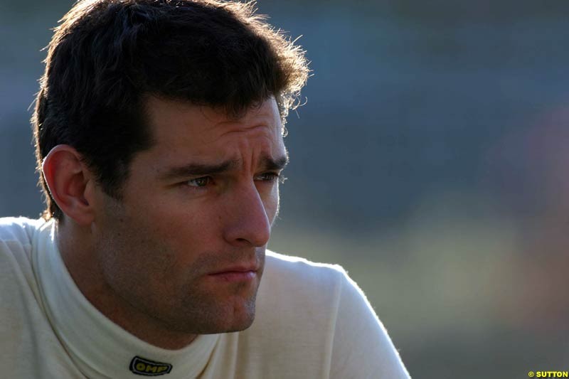 Mark Webber, Jerez testing, Thursday July 15th, 2004.