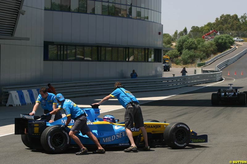 Franck Montagny, Renault,  Jerez testing, Wednesday July 14th, 2004.