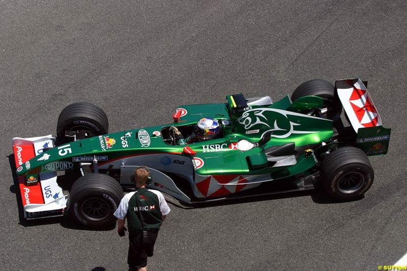 Christian Klien, Jaguar, Jerez testing, Wednesday July 14th, 2004.