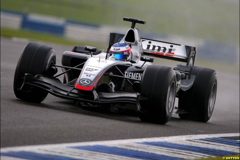 McLaren-Mercedes, Silverstone testing, Wednesday July 14th, 2004.