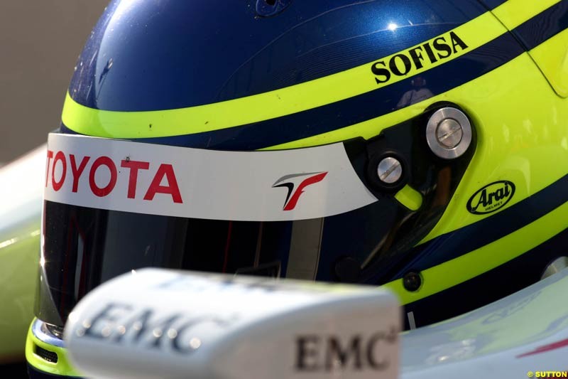 Cristiano da Matta, Toyota,  Jerez Testing, Wednesday July 14th, 2004.