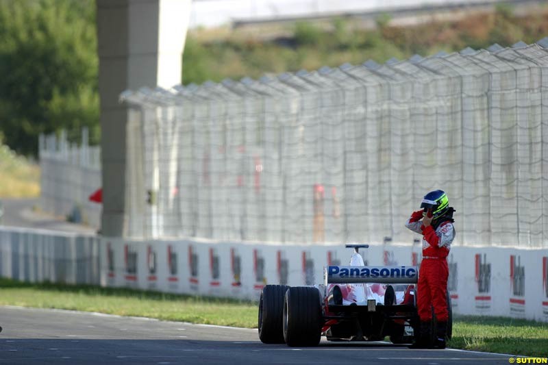 Cristiano da Matta, Toyota,  Jerez Testing, Wednesday July 14th, 2004.