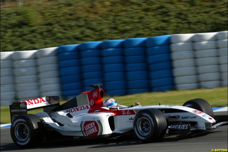 Anthony Davidson, BAR-Honda, Jerez testing, Wednesday July 14th, 2004.