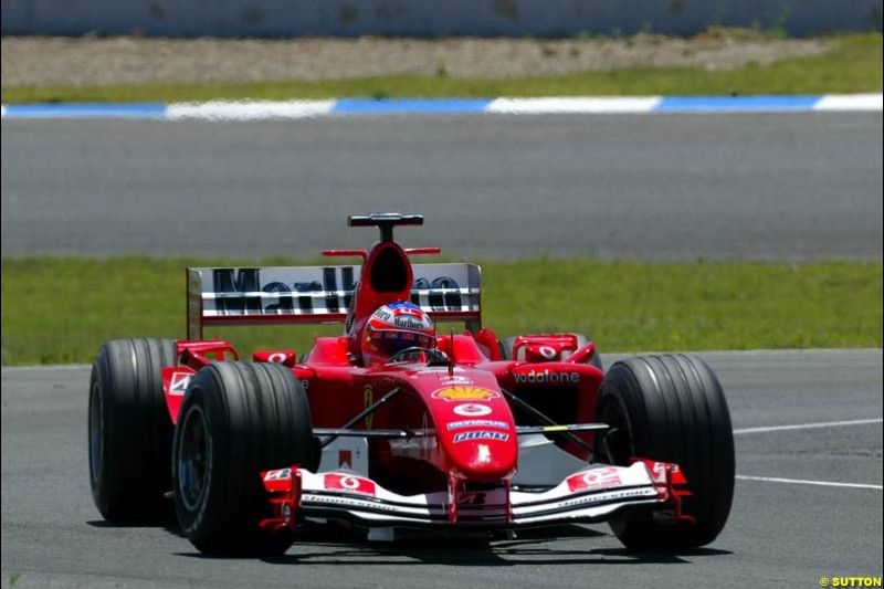 Rubens Barrichello, Ferrari,  Jerez testing, TuesdayJuly 13th, 2004.