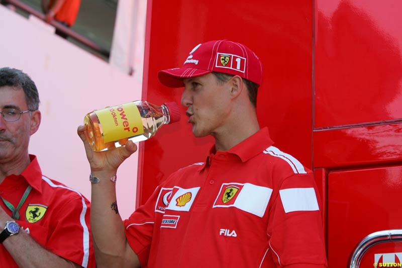 Michael Schumacher, German GP, Thursday July 22nd, 2004.