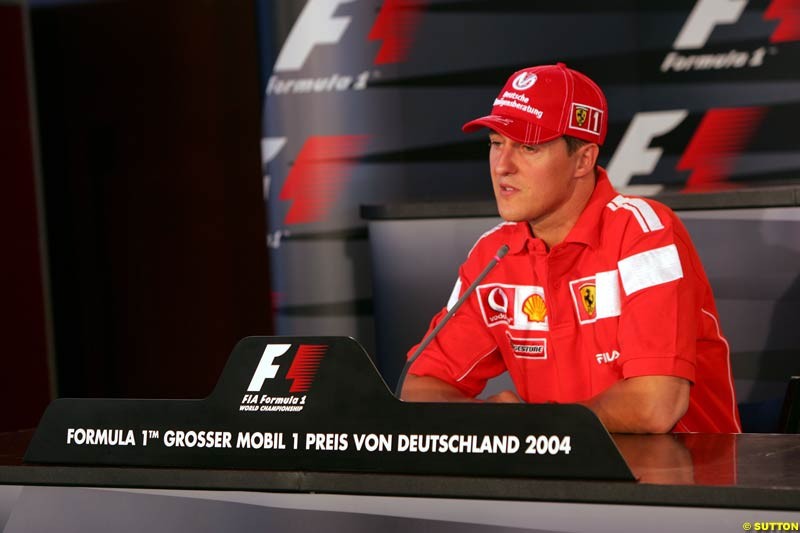 Michael Schumacher, German GP, Thursday July 22nd, 2004.