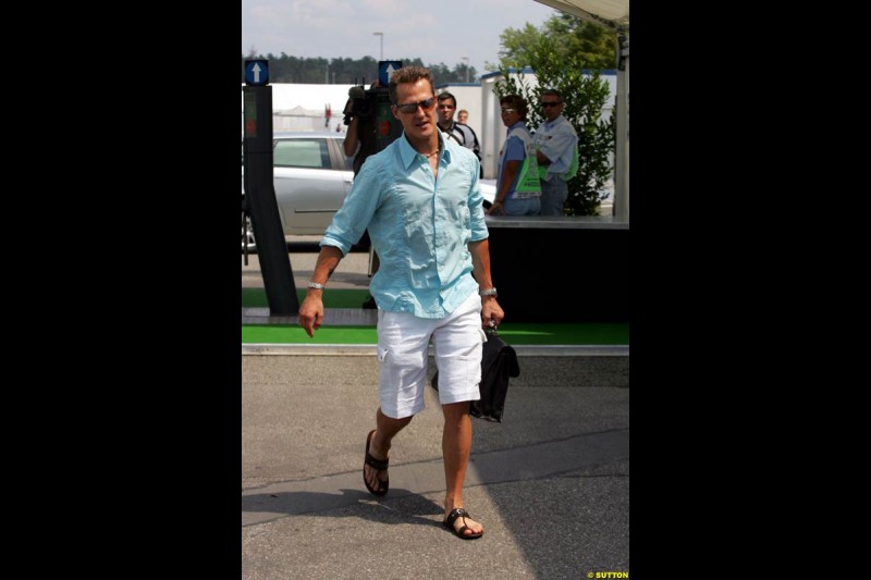 Michael Schumacher, German GP, Thursday July 22nd, 2004.