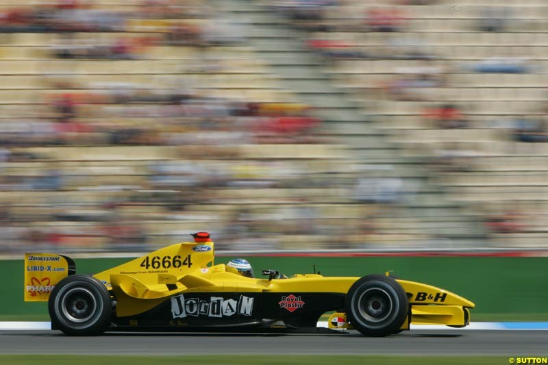 Nick Heidfeld, Jordan-Ford, German GP, Saturday July 24th, 2004.