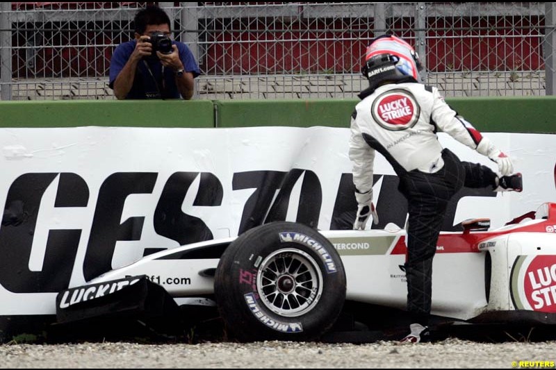 Takuma Sato, BAR. German Grand Prix, Hockenheim, July 24th, 2004.