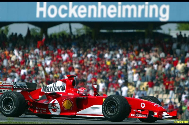 Michael Schumacher, Ferrari, German GP, Sunday July 25th, 2004.