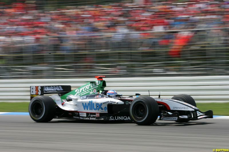 Gimmi Bruni, Minardi-Cosworth, German GP, Sunday July 24h, 2004.