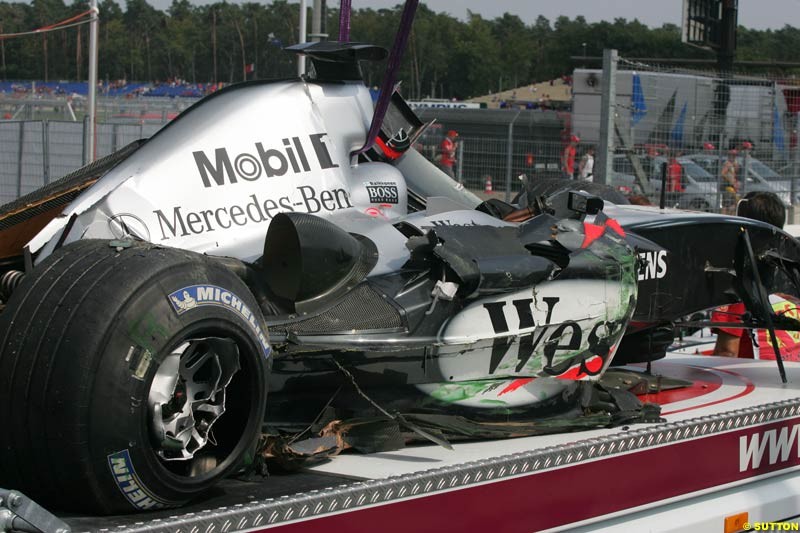 Kimi Raikkonen's Mclaren-Mercedes, German GP, Sunday July 25th, 2004.