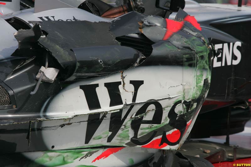 Kimi Raikkonen's Mclaren-Mercedes, German GP, Sunday July 25th, 2004.