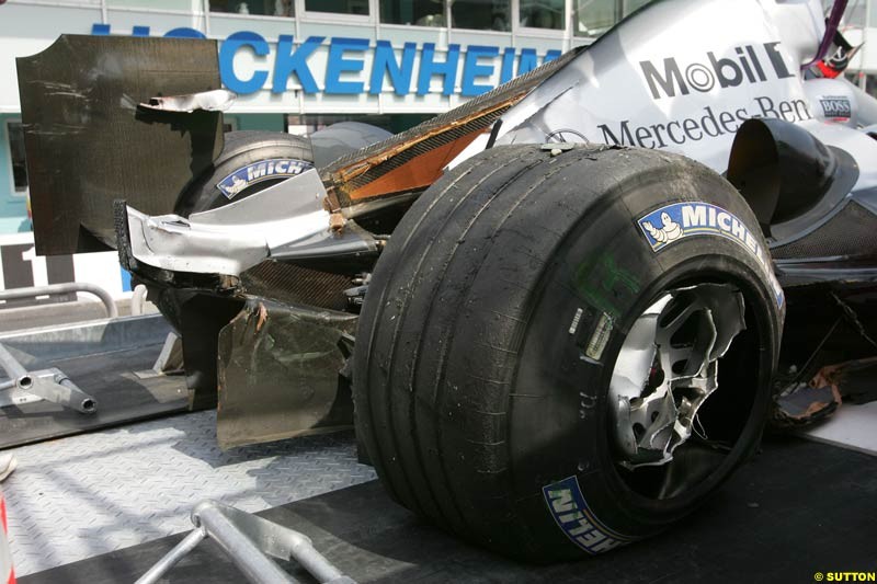 Kimi Raikkonen's Mclaren-Mercedes, German GP, Sunday July 25th, 2004.