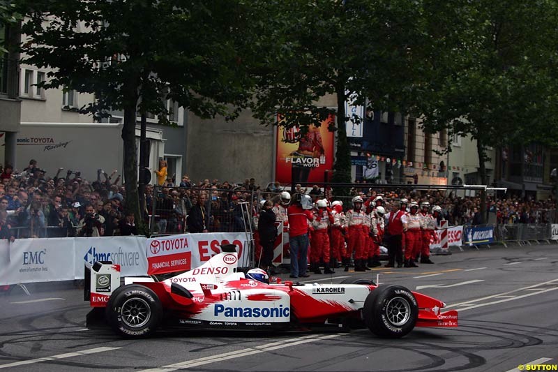 Olivier Panis, Toyota, Toyota City Grand Prix, Cologne, Germany; August 22nd, 2004.