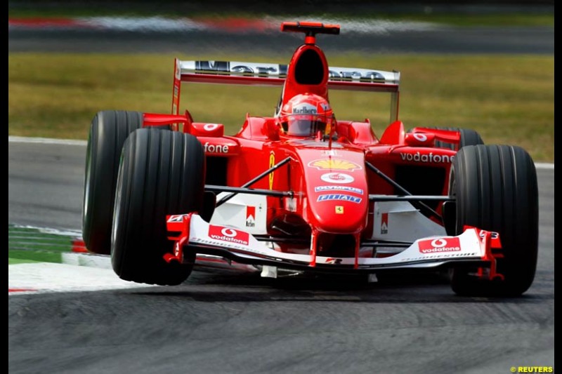 Michael Schumacher, Ferrari. Qualifying for the Italian Grand Prix. Monza, September 11th, 2004.
