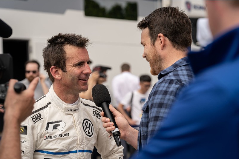 Dumas speaks to the press after VW's record-breaking win