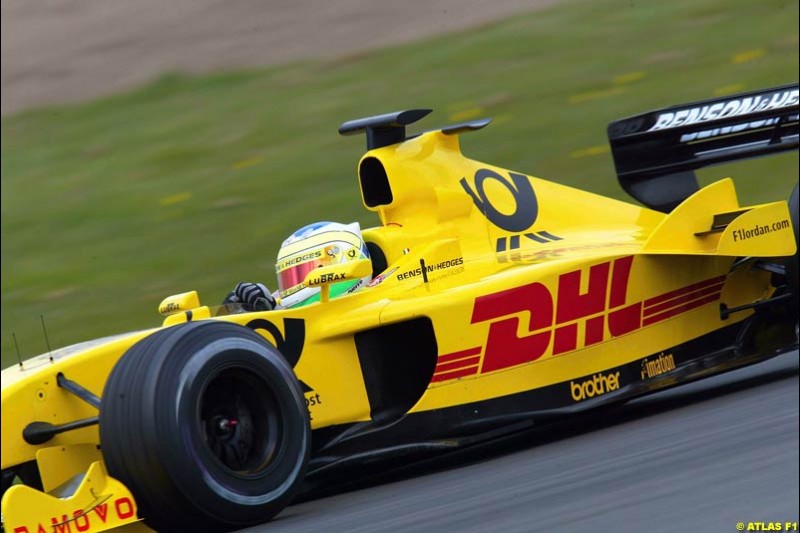 Giancarlo Fisichella, Jordan, 2002 Formula One Testing, Silverstone, England. 16-18 April 2002.