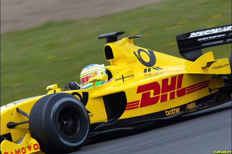 Giancarlo Fisichella, Jordan, 2002 Formula One Testing, Silverstone, England. 16-18 April 2002. 
