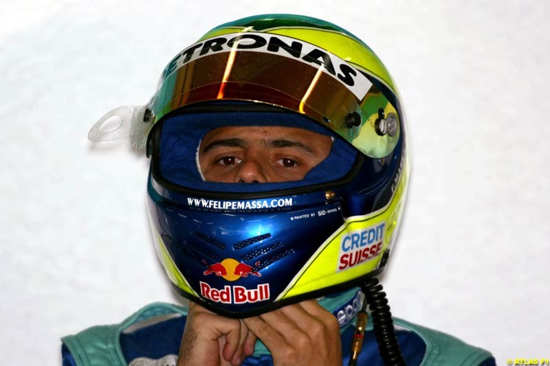 Felipe Massa, Sauber, 2002 Formula One Testing, Valencia, Spain. 02-04 April 2002.