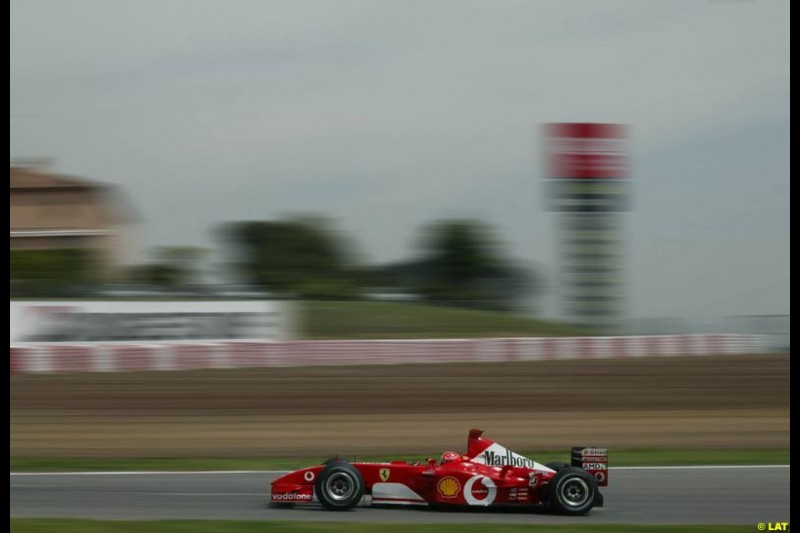 2002 Spanish Grand Prix, Barcelona, Spain. Friday, 25th April 2002. Michael Schumacher, Ferrari
