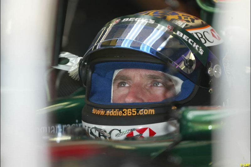 2002 Spanish Grand Prix, Barcelona, Spain. Friday, 25th April 2002. Eddie Irvine, Jaguar