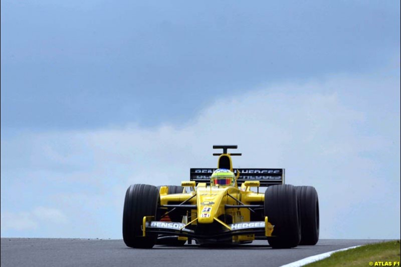 Giancarlo Fisichella, Jordan, 2002 Formula One Testing, Silverstone, England. 29th May 2002. 
