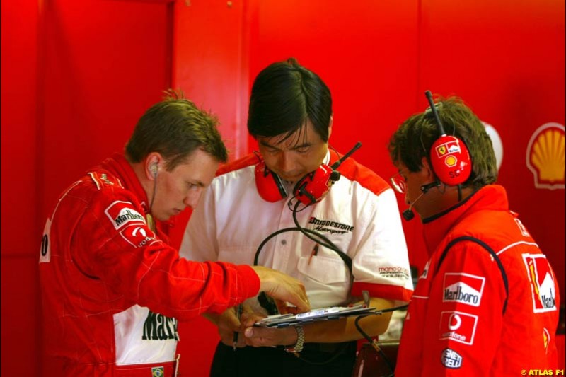 Luciano Burti, Ferrari, 2002 Formula One Testing, Monza, Italy. 29th May 2002. 
