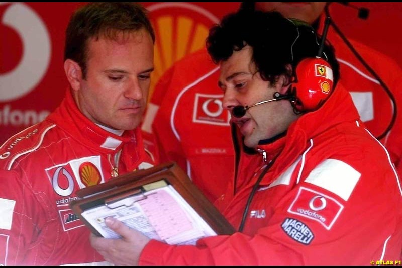 Rubens Barrichello, Ferrari, 2002 Formula One Testing, Silverstone, England. 29th May 2002.