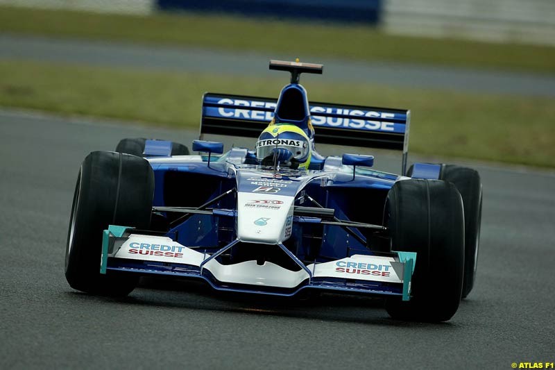 Felipe Massa, Sauber, 2002 Formula One Testing, Silverstone, England. 29th May 2002.