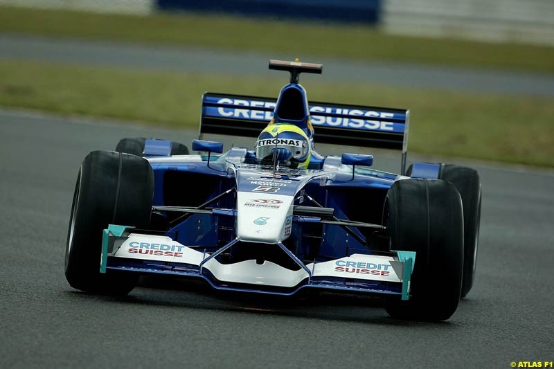 Felipe Massa, Sauber, 2002 Formula One Testing, Silverstone, England. 29th May 2002. 
